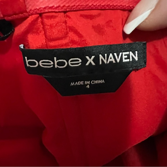 Bebe x Naven‎ Elegant Red Strapless Sweetheart Front Slits Jumpsuit - Picture 8 of 9